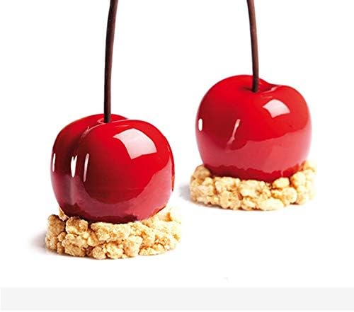 OCPO KITCHEN Cherry Silicone Mold for Baking Mousse Cake, Fruit French Dessert, Pastry, Chocolate, Cupcake, Ice Cream Mould, Cake Decoration Mold, 3D Cherry Shape (8-Cavity)