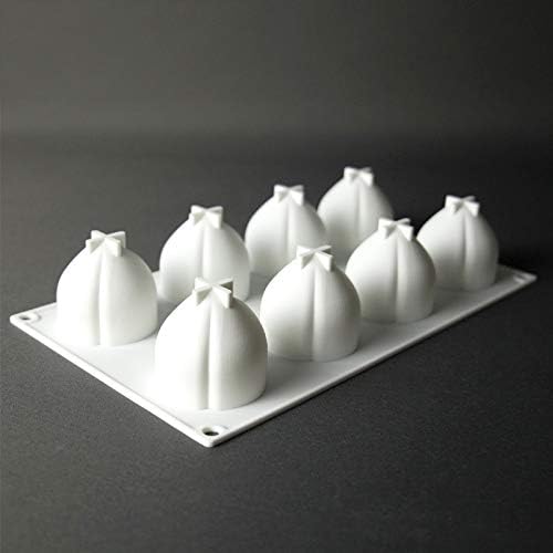 OCPO KITCHEN Peach Silicone Mold for Baking Mousse Cake, Fruit French Dessert, Pastry, Chocolate, Pudding, Jelly, Ice Cream, Cake Decoration Mold, 3D Peach Shape (8-cavity)