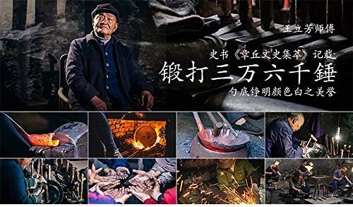 臻三环 ZhenSanHuan Chinese Hand Hammered Iron Woks and Stir Fry Pans, Non-stick, No Coating, Carbon Steel Pow (36CM, Silver - Not Seasoned)