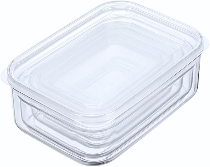 Lustroware Micro Clear Transparent Food Storage Containers with Lids – Large Capacity BPA-Free, Shatterproof, Dishwasher & Microwave Safe, 2.3 qt Refrigerator Organizer Bins, Made in Japan, Set of 6