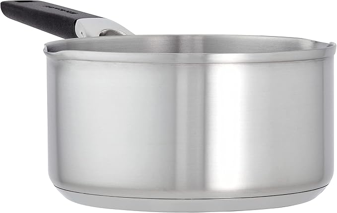 KitchenAid 71018 Stainless Steel Saucepan with Pour Spouts, 1 Quart - Brushed Stainless Steel