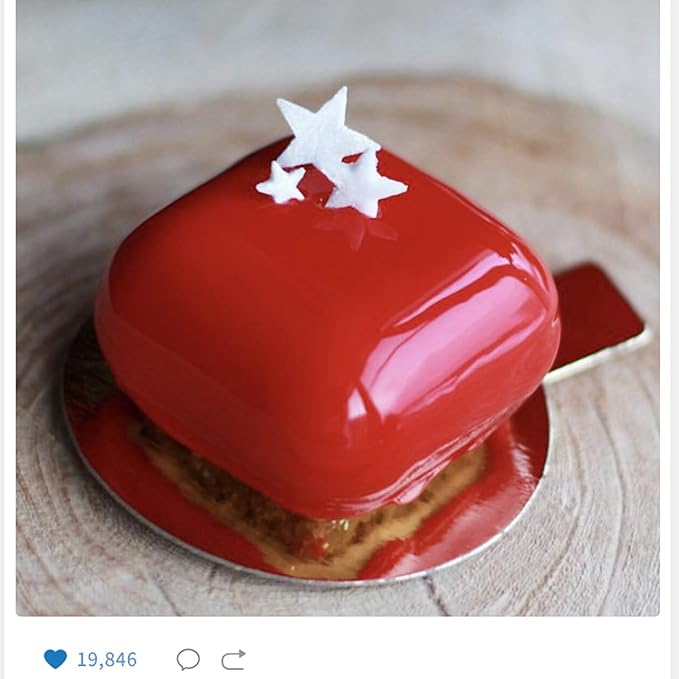 OCPO KITCHEN Square Silicone Mold for Baking Mousse Cake, 3D Silicone Mold for Baking Cheese Cakes Dessert Pastry Chocolate Pudding Ice Cream Handmade Soap Mold (8-Cavity)