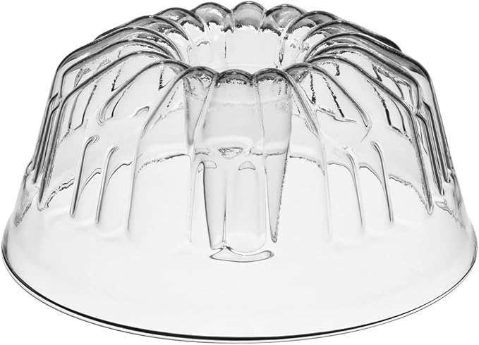 Simax Clear Glass Fluted Bundt Cake Pan | Heat, Cold, and Shock Proof, 2.1 Quart (8.4 Cups), Made in Europe, Great for Ring Cakes, Puddings, Desserts, Monkey Bread, and More, Dishwasher Safe…