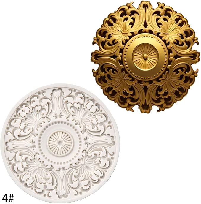 (Four-piece set) Multi-functional round flower, DIY silicone mold, cake chocolate mold wedding cake decoration tool soft cake mold