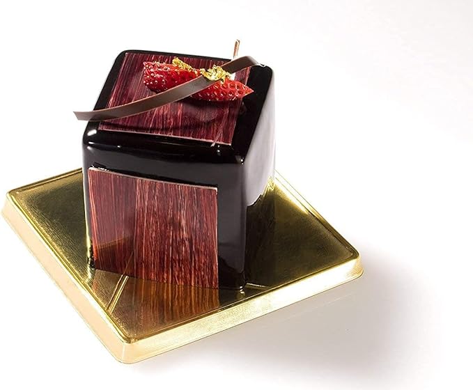 OCPO KITCHEN Cube Silicone Mold for Baking Mousse Cake, French Dessert, Pastry, Chocolate, Brownie, Ice Cream, Pudding, Ice Mold, 3D Cube Shape (8-Cavity)