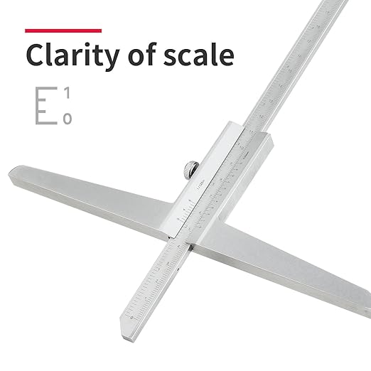 0-300 mm/12 inch Extended Base Depth Caliper Stainless Steel Precision Measuring Tool Dual Scale for deep Holes, Grooves, Machining DRINYOUNG (Depth Calipers 300 Long (Bridge Length 200)