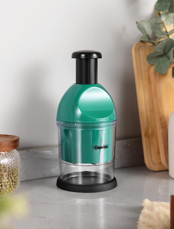 Geedel Food Chopper, Easy to Clean Manual Hand Vegetable Chopper Dicer, Dishwasher Safe Slap Onion Chopper for Veggies Onions Garlic Nuts Salads