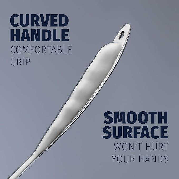 Zulay Kitchen Stainless Steel Slotted Spoon - Large Cooking Spoon - Durable Premium Stainless Steel with Comfortable, Ergonomic Handle - Easy to Clean - Perfect for At Home Cooking & Buffets - 15”