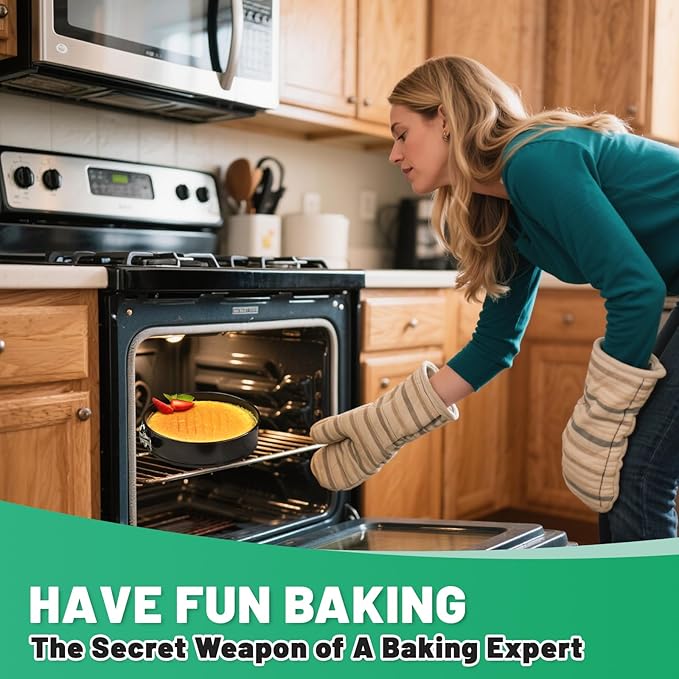 Springform Cake Pan Set,Non-Stick Springform Pans Set of 4 (4, 7, 9,10inches),Leak-Proof Round Cake Pans with Removable Bottom for Baking Cake Pie Pizza and Quiches (BlackX4)