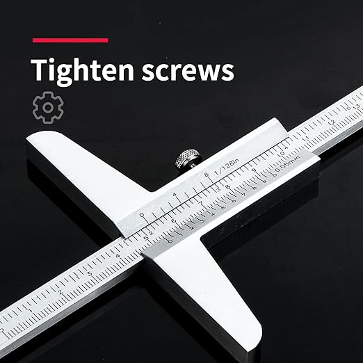 0-150mm Depth Vernier Caliper Micrometer Measuring Tool, 0.02mm Resolution,Carbonsteel Caliper Measuring Tool, DRINYOUNG (0-150/128in Depth Caliper)