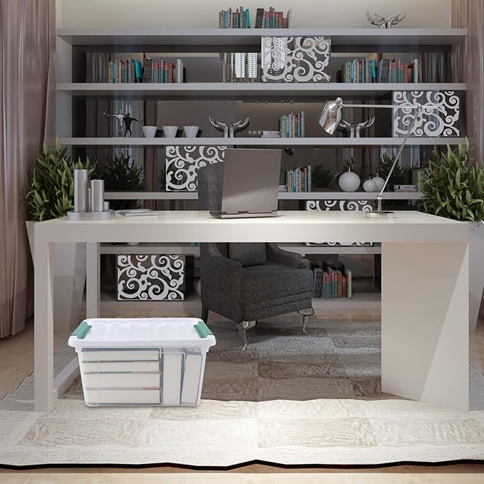 20 Quart Plastic Storage Bins with Lid, Clear Storage Plastic Box, 4 Packs