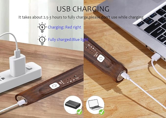 Milk Frother Handheld Foam Maker with 2 Stainless Stirring Head 3 Speed Rechargeable Electric Blender Milk Frother Wand Drink Mixer for Cappuccino Matcha Latte Hot Chocolate Protein Powder Egg (Black)