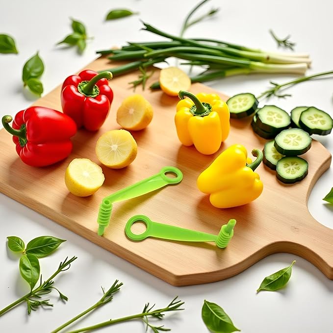 2Pcs Spiral Vegetable Slicer Set, Manual Handheld Kitchen Tool with Screw Peeler, Potato Cucumber Vegetables Spiral Knife ,Kitchen and Dining Tools Graters,Peelers and Slicers(Green)