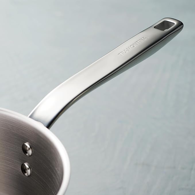 Tramontina Tempo Tri-Ply Base Stainless Steel 2-Quart Small Sauce Pan with Glass Lid, Induction-Ready Saucepan, Oven-Safe, Dishwasher-Safe