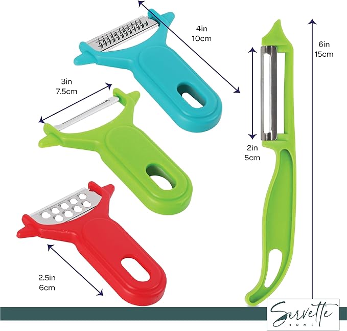 Vegetable Peeler and Grater Set, Multi-Purpose Kitchen Tools, White (Mix)