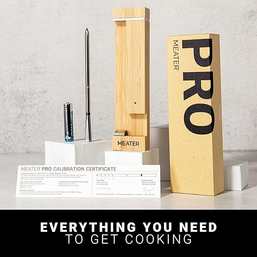 MEATER Pro: Smart Bluetooth Wireless Meat Thermometer Digital | 1000°F Heat Resistance | Long Range | Certified Accuracy | BBQ, Oven, Grill, Smoker, Air Fryer, Deep Fryer