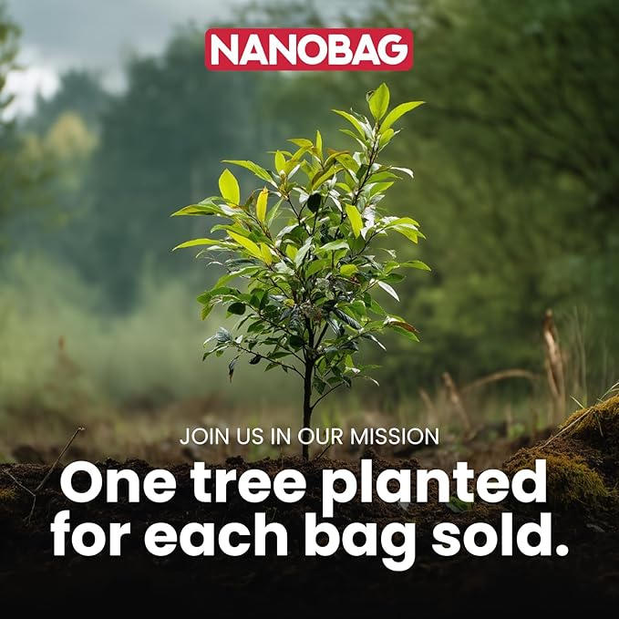 Nanobag Ultra-Lightweight Heavy Duty Foldable Tote for Women & Men, Reusable Grocery & Travel Bag, Packable Collapsible Compact Market Essential (XL Gray)