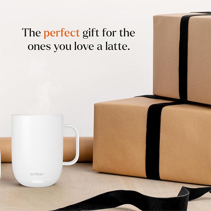 Ember Temperature Control Smart Mug 2, 14 Oz, App-Controlled Heated Coffee Mug with 80 Min Battery Life and Improved Design, White