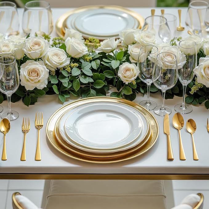 KINGSTONE 18/10 Stainless Steel Flatware, 20-Piece Forged Silverware Set for 4, Mirror Polished Cutlery Set Dishwaher Safe for Home, Restaurant, Wedding, Party, Gold