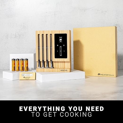 MEATER Block: WiFi Smart Wireless Meat Thermometer | 4 Probes, Long Range | Perfect for BBQ, Oven, Grill, Kitchen, Smoker, Air Fryer | Apple Watch, Alexa Compatible | iOS & Android App