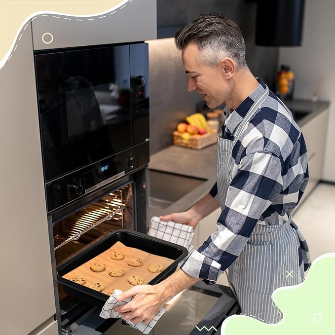 1 Pcs Cake Baking Pan with Lid and Handle, 9 x 13 Inch Non-stick Rectangle Sheet Cake Pan Carrier for Brownie Roasting Cooking Baking (Black Gray)