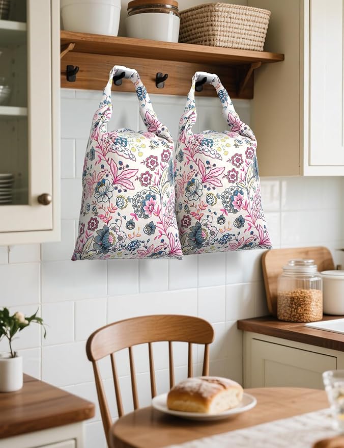 Reusable Bread Bags for Homemade Bread, 2 Pack XL Cotton Beeswax Bag for Sourdough, Beeswax Bags, Sourdough Storage Bag