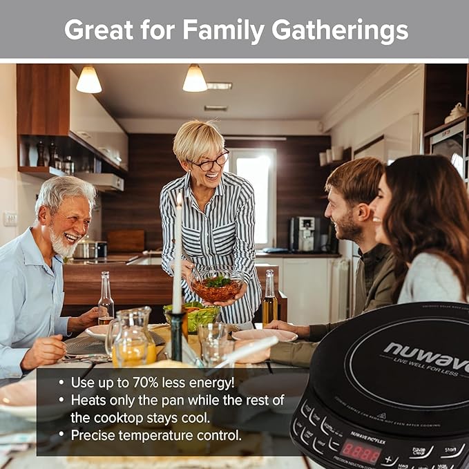 Nuwave PIC Flex Compact, Portable, Powerful Induction Cooktop With 9-inch Duralon Healthy Ceramic Non-Stick Fry Pan