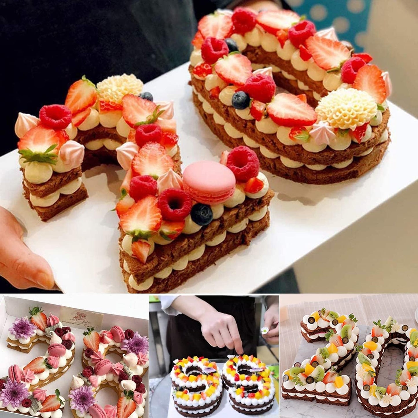 Ducodocu Large Silicone Number Cake Mould 3D Novelty Cake Pan DIY Baking Mold for Birthday Anniversary Number of 2