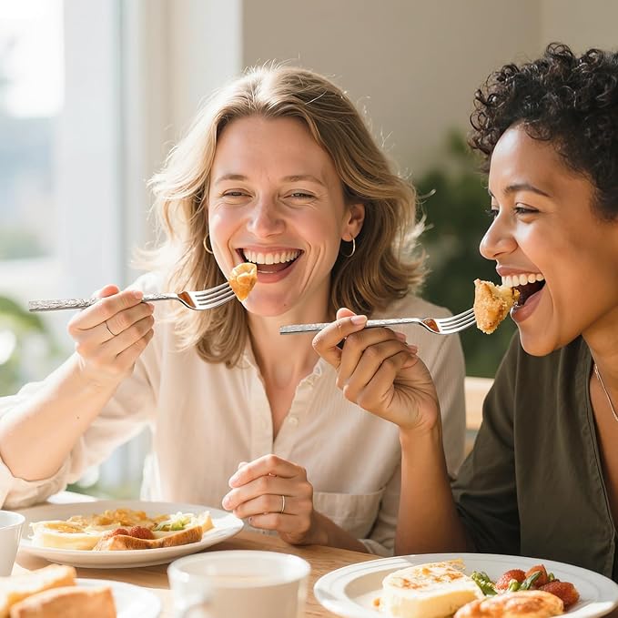 KINGSTONE 40 Pcs Hammered Silverware Set for 8, 18/10 Stainless Steel Heavy Duty Flatware Set, Tableware Cutlery Utensil Sets for Home Restaurant Dishwasher Safe