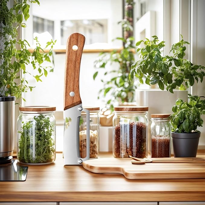 Multi-Functional Vegetable Peeler for Kitchen, Stainless Steel Sharp Blades Carrot Potato Peeler with Wooden Handle and Bottle Opener Kitchen Tool for Fruit Veggie Pumpkin Papaya Zucchini (1 Pcs)