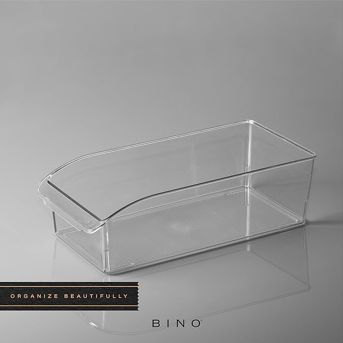 BINO | Plastic Storage Bins, Small | THE CURVE COLLECTION | Multi-Use Organizer Bins | Storage Containers Kitchen, Pantry and Home Organization | Fridge Organizers | Pantry Organization and Storage