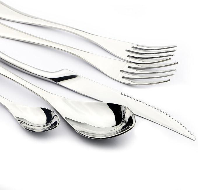 20-Piece 18/10 Stainless Steel Serrated Steak Knife Flatware Set, Service for 4