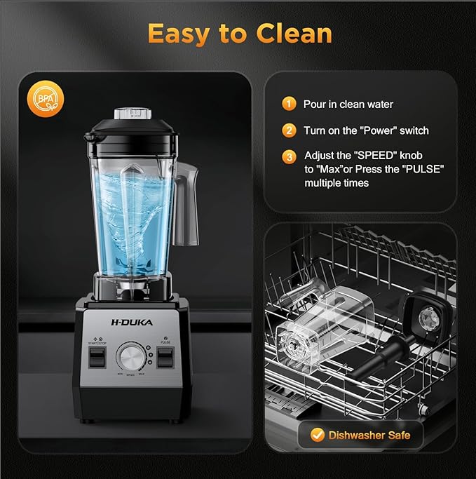 Smoothie Blender, 1400 Watt Powerful Blender for Smoothies, 64oz Capacity Countertop Blenders for Kitchen with BPA Free Container, Ice Crushing, Frozen Drinks, Puree, Protein Shakes