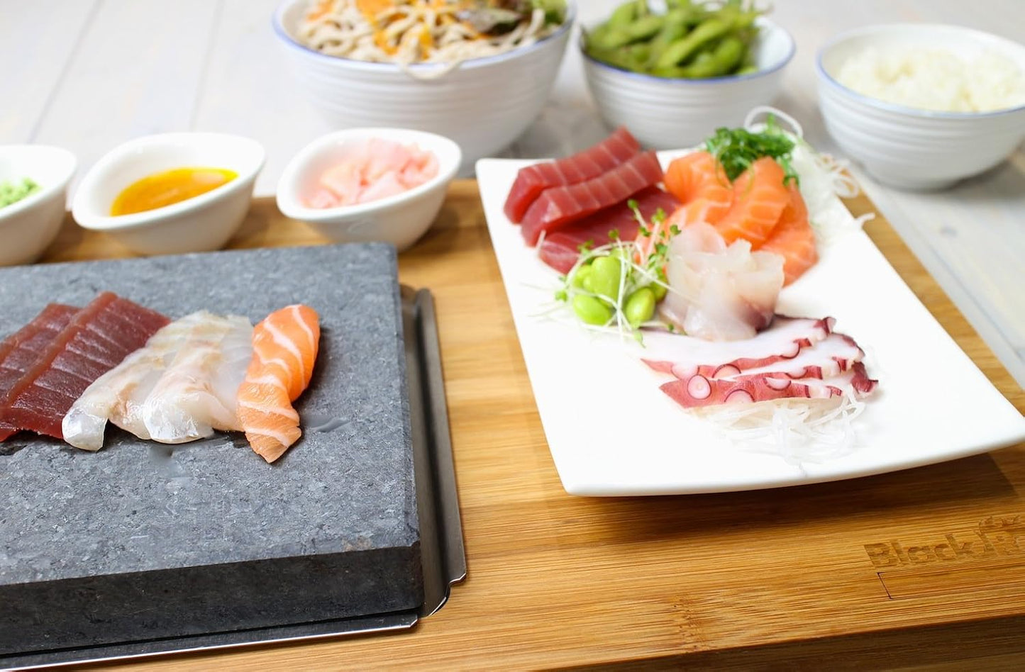 Black Rock Grill Steak On The Stone Set, Hot Rock Grill Table Top Lava Cooking Stone (One Gift Set)