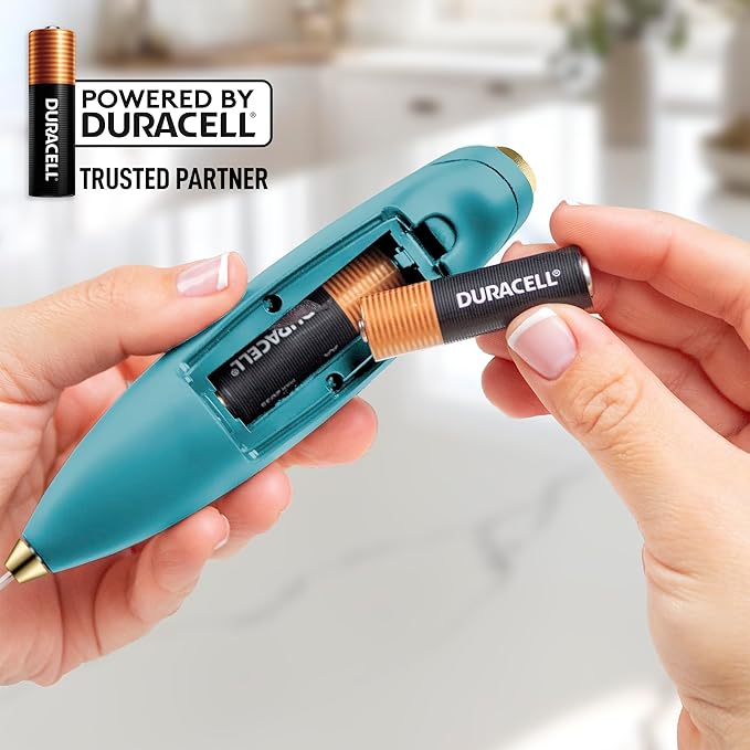 Zulay Kitchen Powerful Milk Frother Wand With 4 AA Duracell Batteries - Ultra Fast Handheld Drink Mixer - Electric Whisk Foam Maker for Coffee, Lattes, Cappuccino, Matcha & Creamer