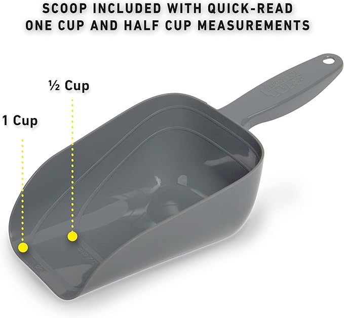 Mighty Tuff Airtight Dog Food Storage Container, Up to 36 lbs, with Portion Scoop – BPA Free Airtight Pet Food Bin on Wheels