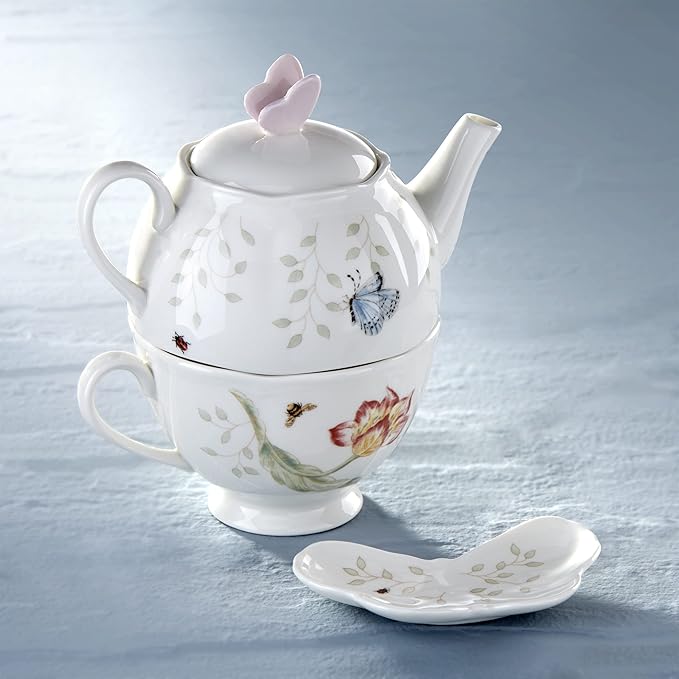 Lenox 6083927 Butterfly Meadow Teapot with Lid, White