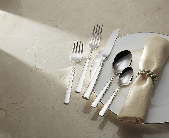 Oneida 2267004C Easton Fine Flatware Dinner Spoons, Set Of 4, 7.3" L x 1.71" W