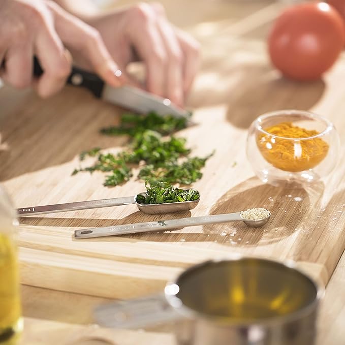 Premium 304 Stainless Steel Measuring Kit - 8-Piece Essential Cups and Spoons for Everyday Use, Stackable & Durable