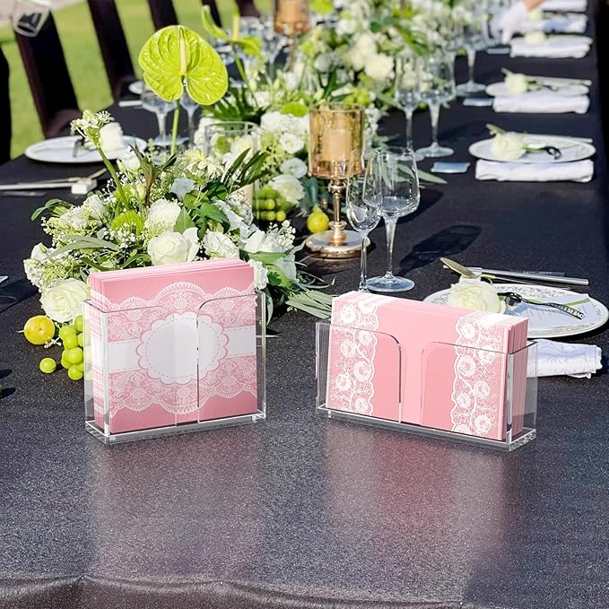 Napkin Holder, Clear Acrylic Guest Towel Holder, Vertical Disposable Hand Towel Holder for Kitchen, Waterproof Square Guest Paper Towel Lucite Tray for Bathroom Home Hotel Office Restaurant Business