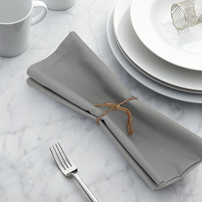 Ruvanti Cloth Napkins Set of 6, 18x18 Inches, 100% Cotton, Washable, Soft & Absorbent, Perfect for Wedding, Christmas, Thanksgiving Dinners - Wild Dove