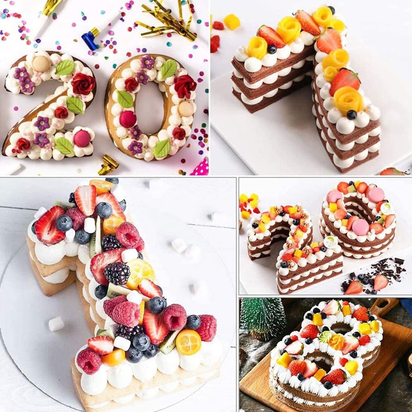 Ducodocu Silicone Cake Pans 3D Large Number Cake Mould Novelty Cake Tins DIY Baking Mold for Birthday Wedding Anniversary 10 inch Number of 7