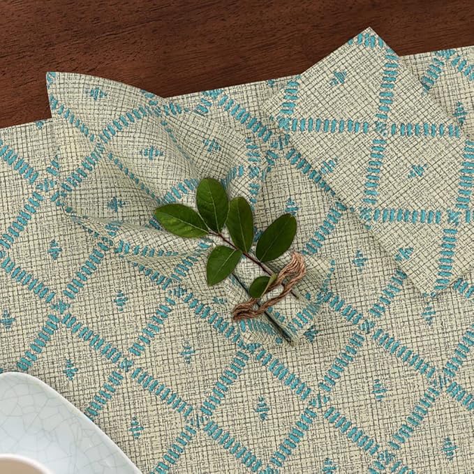 RUVANTI Cloth Napkins Set of 6 Cotton 100%, 18x18 Inches Napkins Cloth Washable, Soft, Absorbent. Cotton Napkins for Parties, Christmas, Thanksgiving, Weddings, Dinner Napkins Cloth - Linear