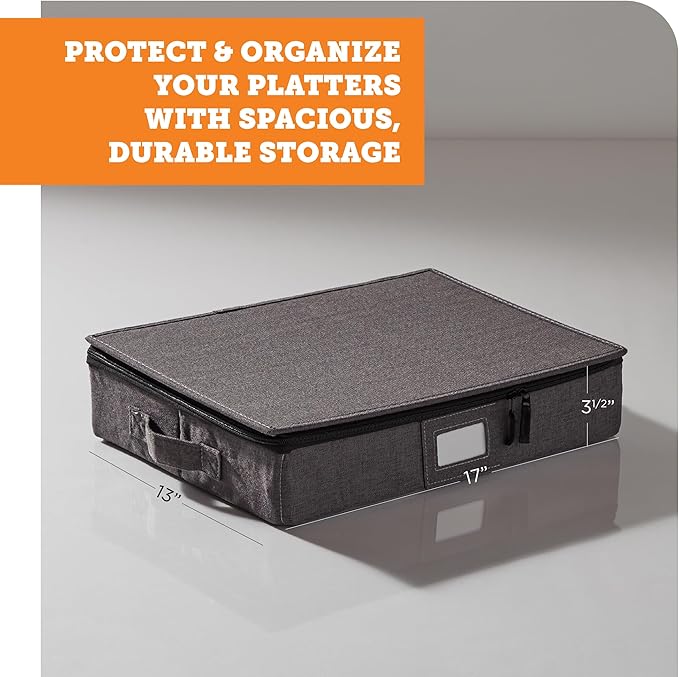 storageLAB China Storage Containers, Containers for Organizing, Hard Shell Case, Felt Plate Dividers, Moving Supplies, Storage Box, Wine, Dishes, Glasses Storage, Charger Plates Storage Containers