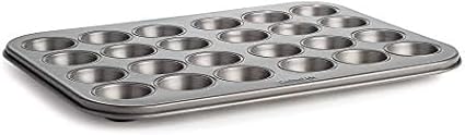 Cooking Light Carbon Steel Mini Muffin Pan Gray | Non-Stick | Heavy Duty | 24-Cup | Pack of 6