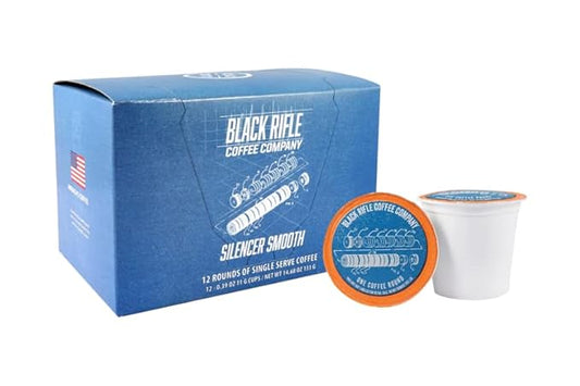 Black Rifle Coffee Company Silencer Smooth, 12 Count, Light Roast K Cups - Single Serve K Cups Coffee Pods - Kcup Pods Compatible with Keurig 1.0 & 2.0 - Made from Arabica Beans