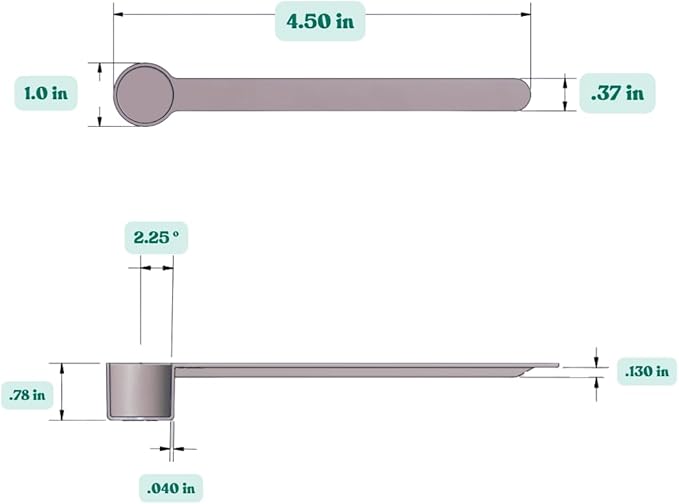 1/2 Tablespoon (1.5 Teaspoon | 7.5 mL) Long Handle Scoop for Measuring Coffee, Grains, Protein, Spices and Other Dry Goods (Pack of 5)