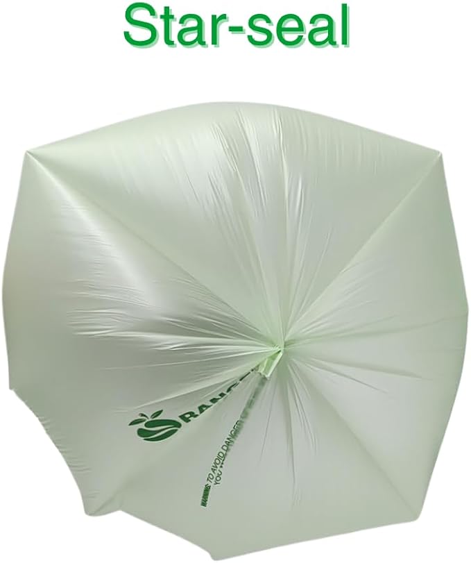 100% Certified Home Compostable Trash Bags, 55 Gallon, 15 Count, 1.5 Mils Extra Thick 38 x 56 Inches, 208 Liter, Compostable Liners, ASTM D6400 EN 13432 US BPI & OK Compost Home Certified