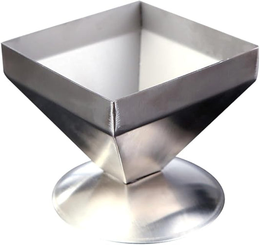 DOITOOL Stainless Steel Pyramid Mold, Pyramid Cake Mold Rice Shaper Food Metal Serving Plate for Home Restaurant Kitchen, Size S
