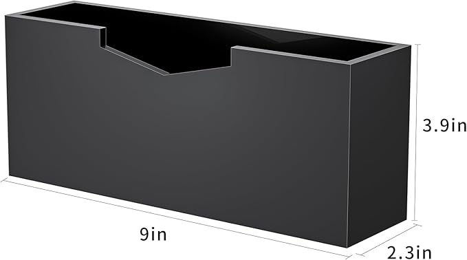 HELPLEX Black Acrylic Guest Towel & Napkin Holder - Waterproof Splash-Proof Vertical Design for Bathroom, Kitchen, Dining Table - Home Hotel Office Organizer (2-Pack)